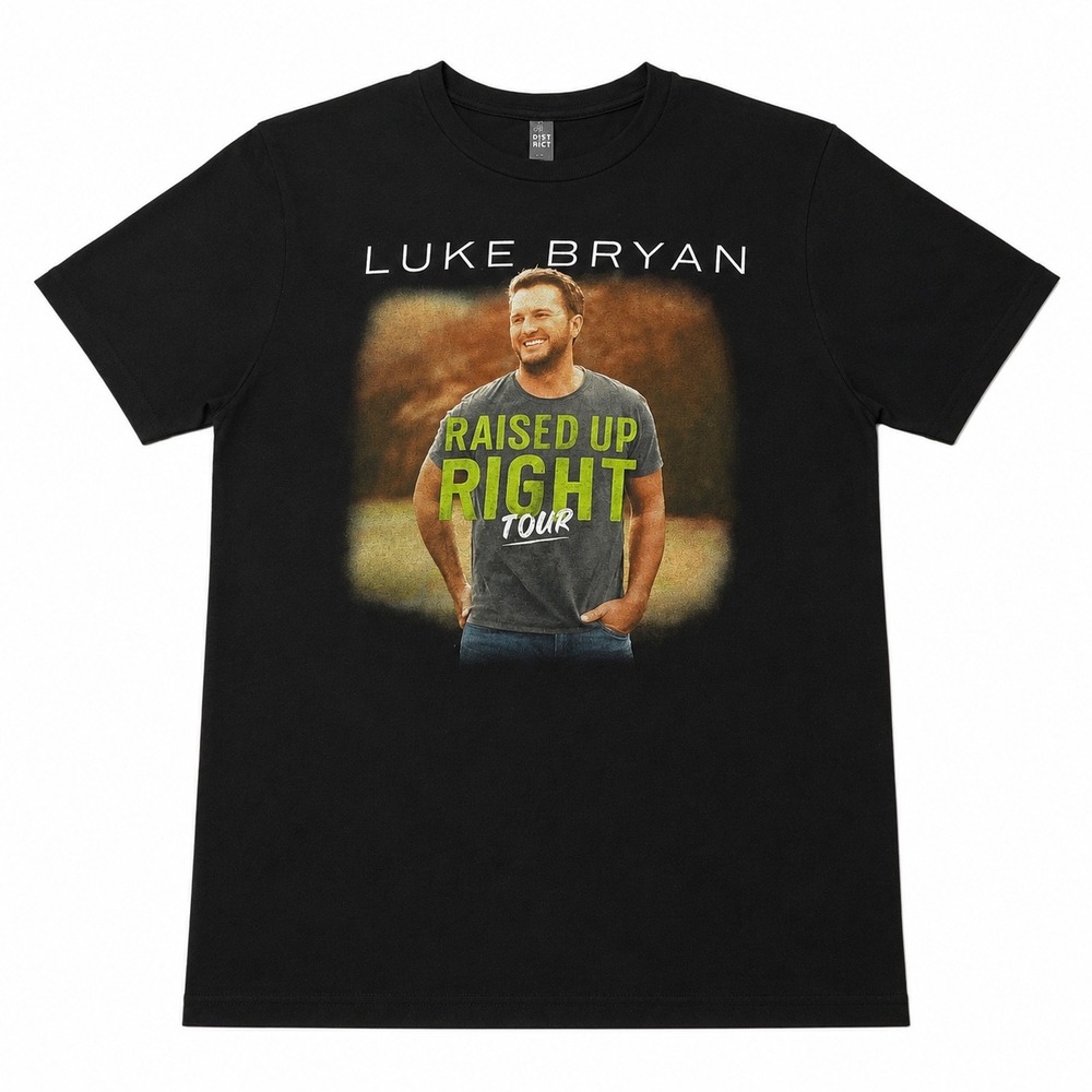 Luke Bryan Raised Up Right Tour 2022 Concert T-Shirt Black Mens Large